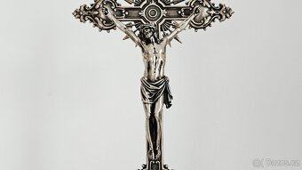 TOP Ag stříbro krucifix lotový punc rok 1858 UNIKAT - 2