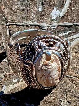 Stříbrný prsten starožitný Egypt - 2