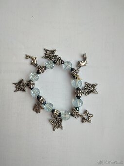 Náramky s korálky, dřevěný prstýnek - 2