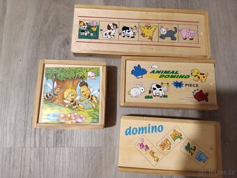 Dětské dřevěné skládačky , puzzle,domino - 2