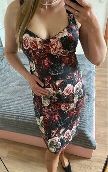 Zara Roses Corset Style Dress L / 40 / 12 - 2