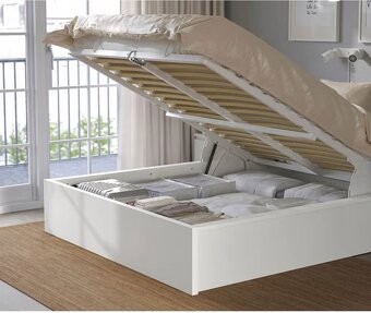 manželská postel IKEA Malm 180x200 cm s úložným prostorem. - 2