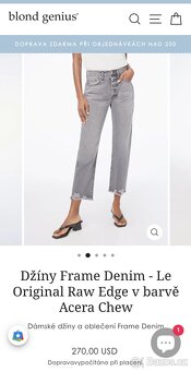 Frame dámské luxusní džíny ke kotníkům vel. S/M - 2