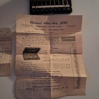 ADIX sčítací stroj 20.léta - 2