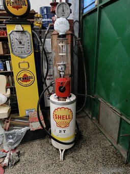 Benzínový stojan, čerpací vozík Shell 1960, dekorace - 2
