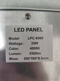 Panel LED Slim 595x595mm, 35W, 2500 lm, 4000K - 2