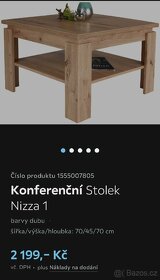 NOVÝ konferenční stolek Nizza 70 x 70 cm dub - 2