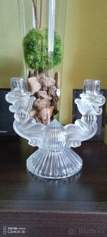 Krásný starožitný Art Deco svícen/Glassworks Libochovice - 2
