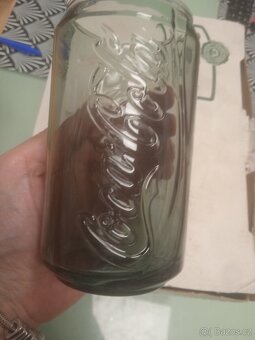 Modré zlacene vazy + smalt, Coca Cola sklenicky, - 2
