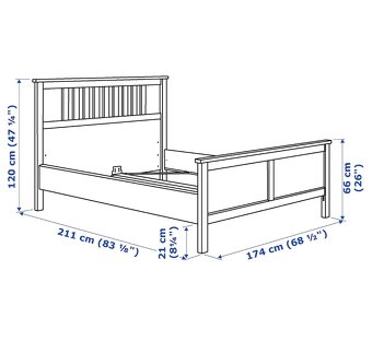 IKEA HEMNES 160x200 s roštem a matrací - 2