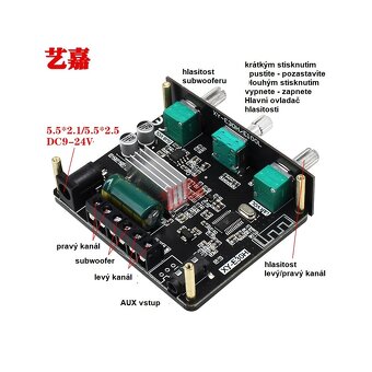 HIFI zesilovač XINYI 2.1 2x15W 1x30W subwoofer BT - 2