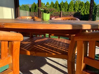 Zahradní nábytek Teak - stůl 180cm + 6x židle - 2