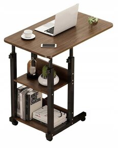 Mobilní stolek pod notebook s policemi - 2 varianty - 2