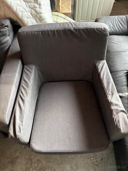 SEDACÍ SOUPRAVA TEXTIL - PĚKNÝ STAV - DOBRÁ CENA - 2