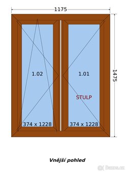 PVC okna Salamander 82 zlatý dub / bílá 3 sklo - 2