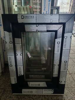 Okna PVC tmavě modrá/bílá, nová, dvojsklo - MIX rozměrů - 2