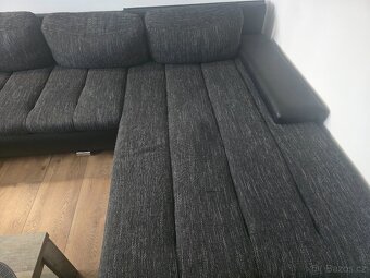 Sedací souprava, černá/černý melír - 2