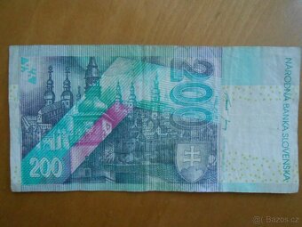 Bankovka SLOVENSKO 200,- rok 1999 - zachovalá - stav foto - 2