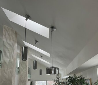 prodám honosné škleněné, metalicky pokovené lustry - 2