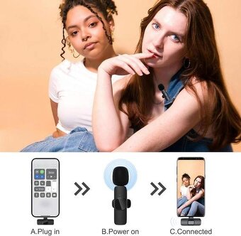 Bezdrátový lavalier mikrofon AOMiGT – Plug & Play - 2