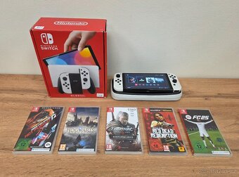 Konzole Nintendo Switch OLED + 5 Hra Záruka 12 Měsicu - 2