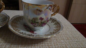 Porcelánové šálky s podšálky retro - dvojice - 2