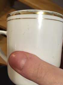 Retro hrnek, bílé s proužky, - 2