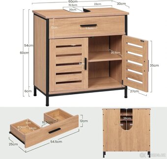 Koupelnová skříňka pod umyvadlo, 60 x 30 x 60 cm, - 2