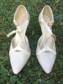 Krémové kožené lodičky, vel. 41 - 2