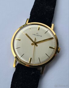 Pánské zlaté náramkové hodinky Helvetia 14K - 2