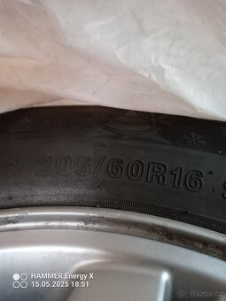 Al kola 4 ks 5x113,5,zánovní pneu,205x60x16 - 2