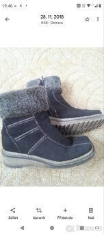 Kožené, kotníkové, hnědé boty s kožíškem uvnitř - 2