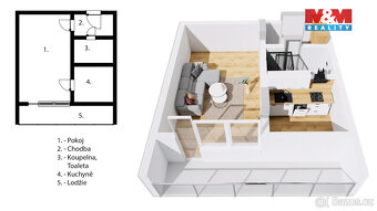Pronájem bytu 1+1, 34 m², Praha, ul. Milevská - 2