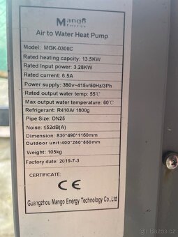 Tepelné čerpadlo vzduch voda. - 2