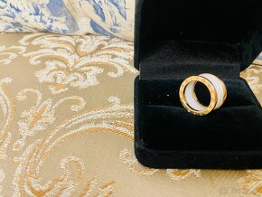 BULGARI B.Zero 4-Band 18kt Pink Gold White Ceramic Ring 54 - 2