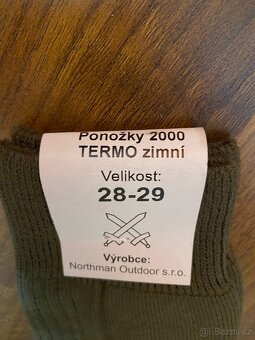 3x Ponožky termo zimní (velikost 42-43) AČR - 2
