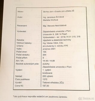 Skripta VŠ - Sbírka úloh v excelu pro učitele ZŠ - 2