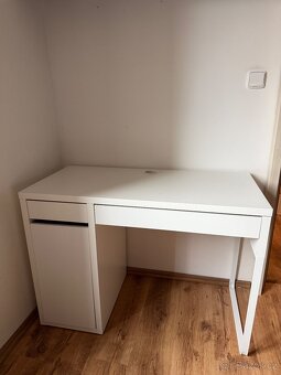 Predám - MICKE IKEA Psací stůl, bílá, (105x50 cm) - 2
