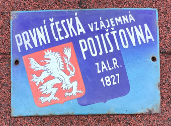 Smaltovaná cedule 13 x 18 cm "pojišťovna" - 2