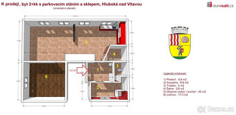 K prodeji, byt 2+kk se šatnou a sklepem, ul. Třeboňská č.p.  - 2