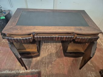 Starožitný dubový psací stůl – masiv - 2