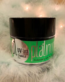 UV/LED PLATINUM Modelážní gel SPARKLE Třpytivý čirý 50g - 2