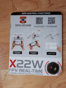 Dron Syma X22W, černý, jako nový, vhodný jako dárek - 2