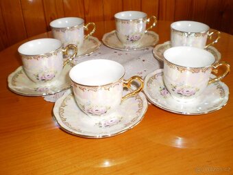 porcelánové hrnečky s podšálky - dekor - ++NOVÉ++ - 2