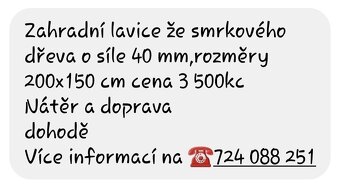 NOVÁ lavice se stolem z masivu - 2