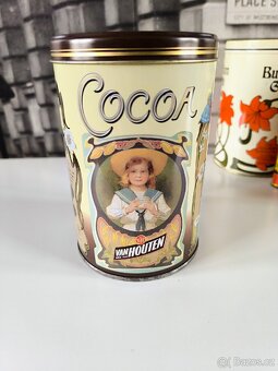 Staré plechové nádoby od čaje, kakaa - 2