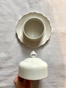 Retro máslenka / miska s poklopem - porcelán - 2