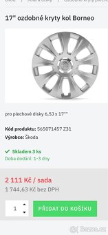 17” poklice skoda vw - 2