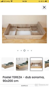 Postel TEREZA dub sonoma, 90x200 cm - 2