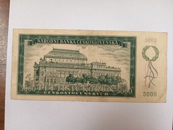 bankovka 5000 kč z roku 1945 - 2